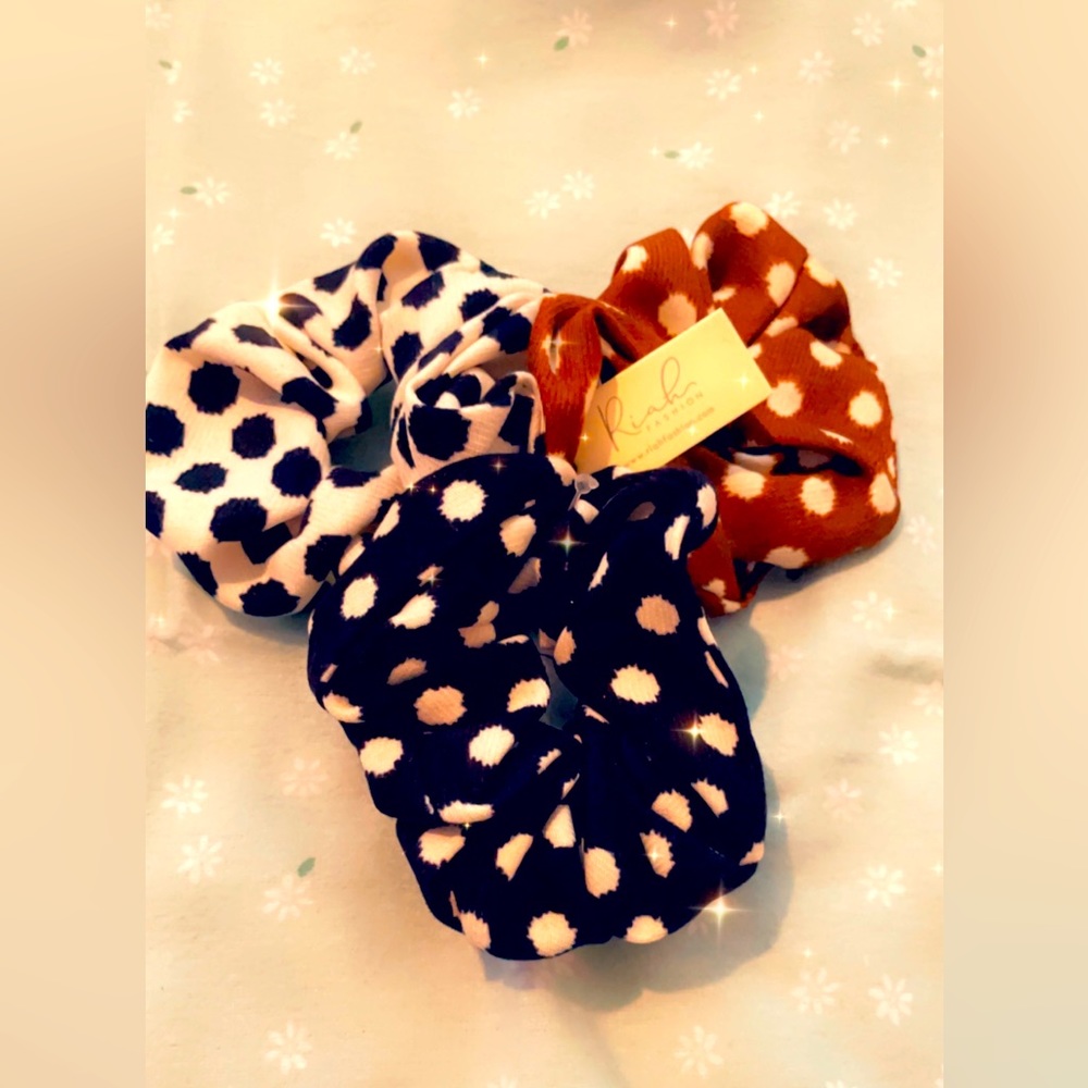 Brand New Leopard Print Scrunchy Hair Tie Assorted Set❤️Of Three - Picture 4 of 5